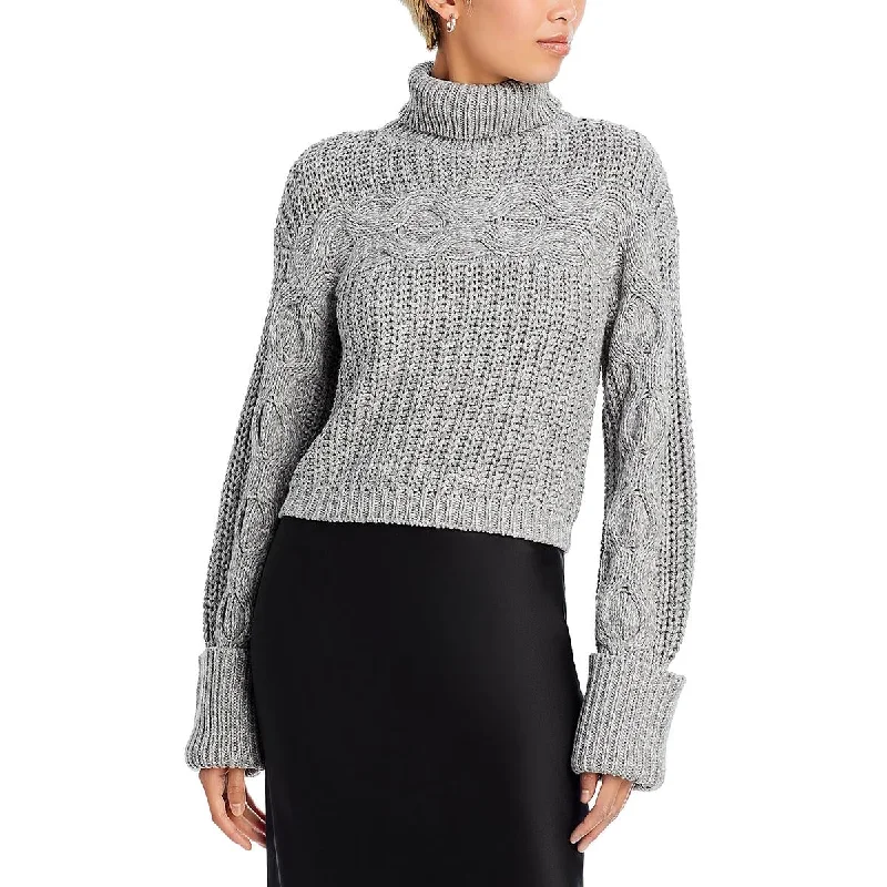 Chic Urban Fashion Look Womens Textured Cotton Turtleneck Sweater