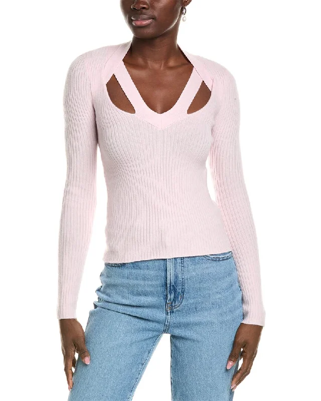 Style Breakthroughs 27 Miles Malibu womens  Braided Wool & Cashmere-Blend Sweater, xs, Pink